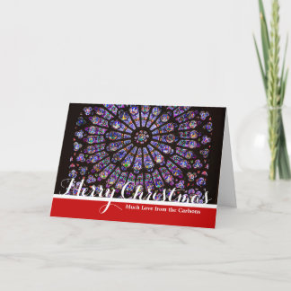 Tarjeta Festiva Catedral de Notre Dame Ventana Rosa de París