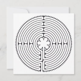 Tarjeta Festiva Catedral del Laberinto de Chartres Blanco y Negro