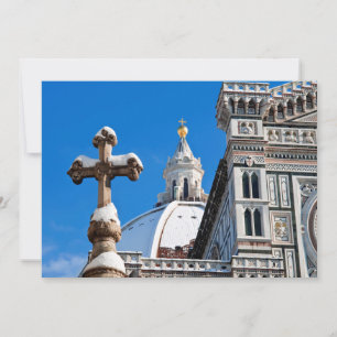 Tarjeta Festiva Catedral italiana cubierta de nieve