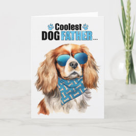 Tarjeta Festiva Cavalier King Charles Dog Día del Padre más frío