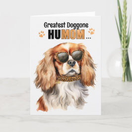Tarjeta Festiva Cavalier King Charles Greatest HuMOM Día de la Mad