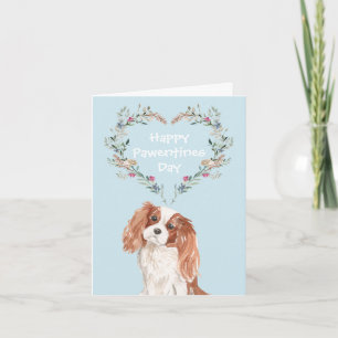 Tarjeta Festiva Cavalier King Charles Spaniel Azul Perro San Valen