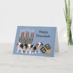 Tarjeta Festiva Cavalier King Charles Spaniel Chanukah Card Menora<br><div class="desc">Recordar a la familia y amigos durante la temporada de Chanukah es una manera maravillosa de estar en contacto con la gente que amas y te importa. Creé estas tarjetas de perro Chanukah con amor y cuidado y estoy seguro de que cualquiera que ame los perros estará encantado de recibirlas....</div>