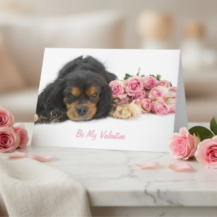 Tarjeta Festiva Cavalier King Charles Spaniel San Valentín Amante 