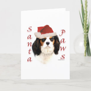 Tarjeta Festiva Cavalier King Charles Spaniel Santa Paws