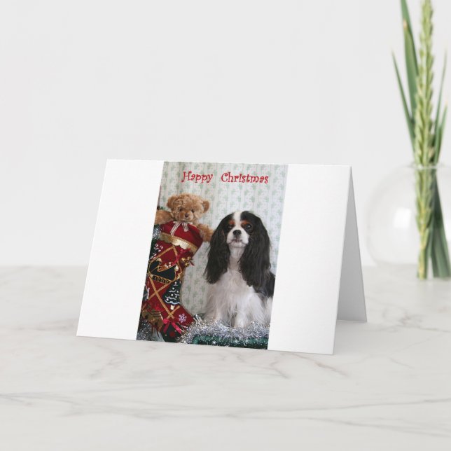 Tarjeta Festiva Cavalier Navidades Tricolor (Anverso)