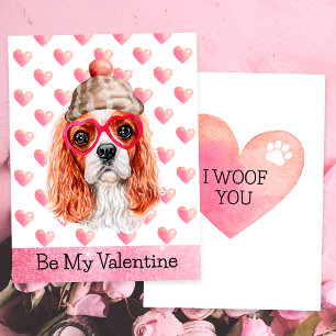 Tarjeta Festiva Cavalier Spaniel Te Quiero Perro Día de San Valent