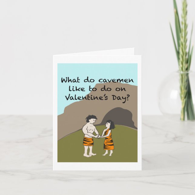 Tarjeta Festiva Caveman Valentine (Anverso)