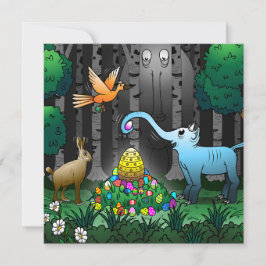 Tarjeta Festiva Caza de huevos de Pascua