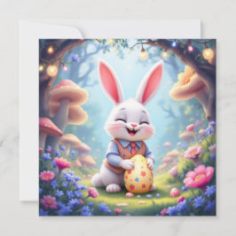 Tarjeta Festiva Caza de huevos de pascua de conejo conejo conejo c