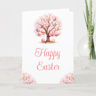 Tarjeta Festiva Caza de huevos de primavera en el árbol de primave