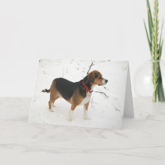 Tarjeta Festiva Caza del perro del beagle en tonelero de la