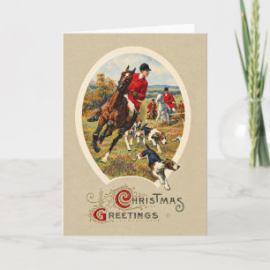 Tarjeta Festiva Caza del zorro inglesa tradicional Vintage Tally-H