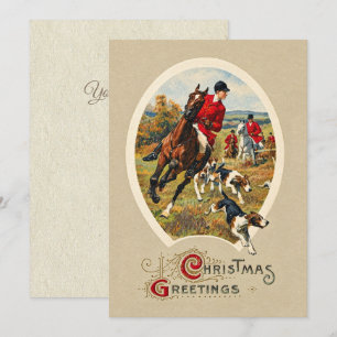 Tarjeta Festiva Caza del zorro inglesa tradicional Vintage Tally-H