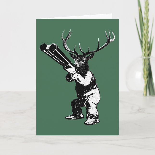 Tarjeta Festiva caza vintage (Anverso)
