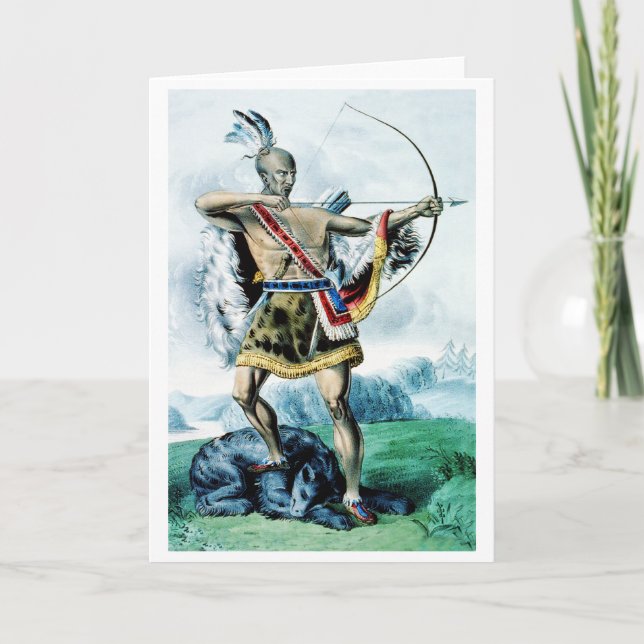 Tarjeta Festiva cazador indio (Anverso)