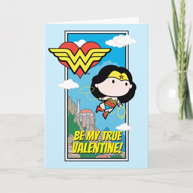 Tarjeta Festiva Cbarrón Mujer Maravilla - Dime La Verdad San Valen (Anverso)