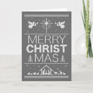 Tarjeta Festiva CCRISTO FeoMerrymas Sweater Elegante Religioso