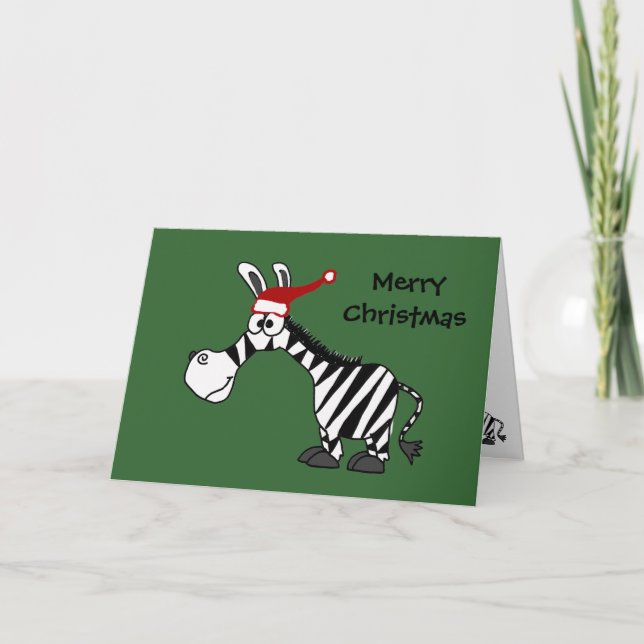 Tarjeta Festiva Cebra divertida en Personalizado de Navidades de S (Anverso)