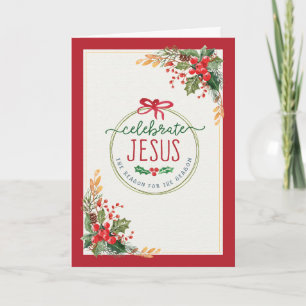 Tarjeta Festiva Celebra a Jesús, la Razón de la Temporada