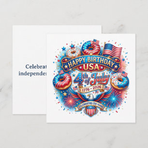 Tarjeta Festiva Celebra el cumpleaños número 250 de Estados Unidos