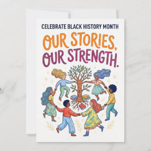 Tarjeta Festiva Celebra el Mes de la Historia Negra - Nuestras His