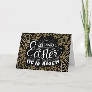 Tarjeta Festiva Celebra Pascua que esté levantando