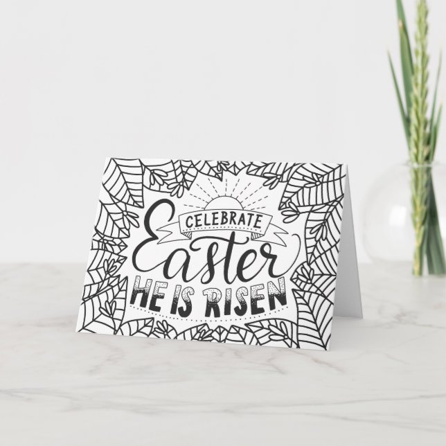 Tarjeta Festiva Celebra Pascua que esté levantando (Anverso)