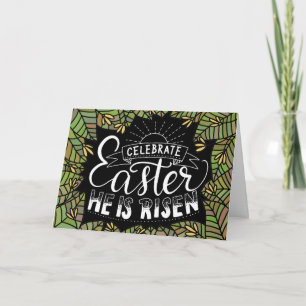 Tarjeta Festiva Celebra Pascua Que Suba Pascua Botánica