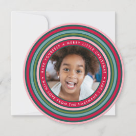 Tarjeta Festiva Celebración colorida | Dos fotos | Rosa