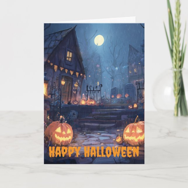 Tarjeta Festiva Celebración de Halloween (Anverso)