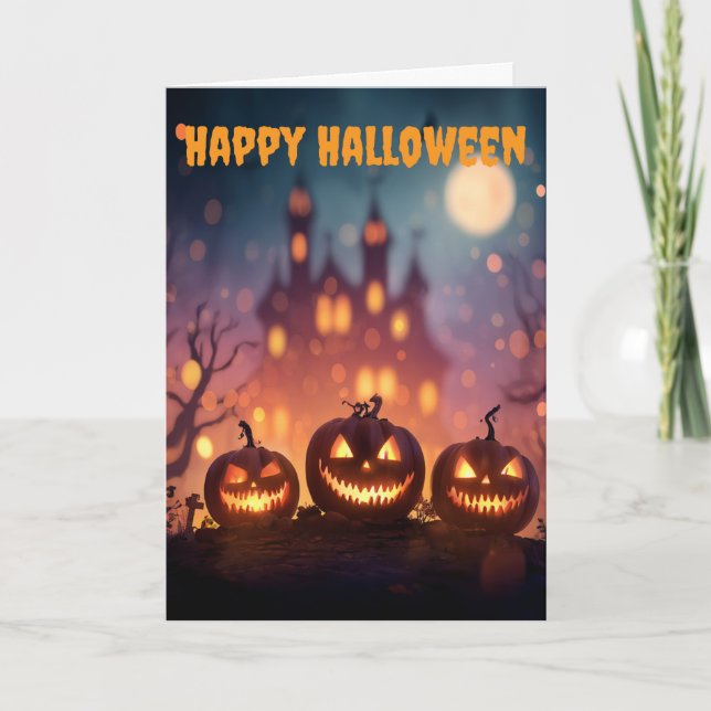 Tarjeta Festiva Celebración de Halloween (Anverso)