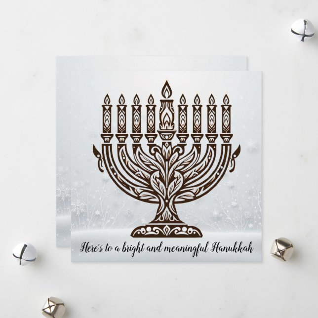 Tarjeta Festiva Celebración de Janucá (Anverso/Reverso In Situ)