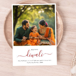Tarjeta Festiva Celebración de la foto de la familia Diwali con gu