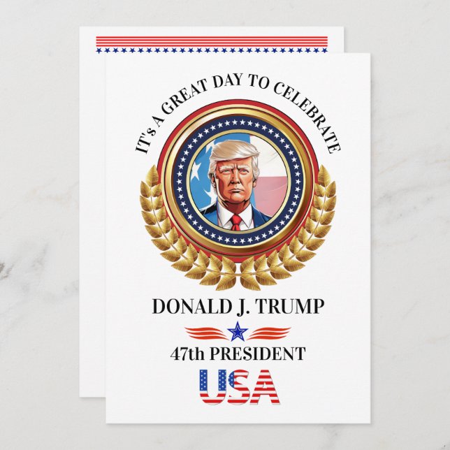 Tarjeta Festiva Celebración de la inauguración (Anverso / Reverso)