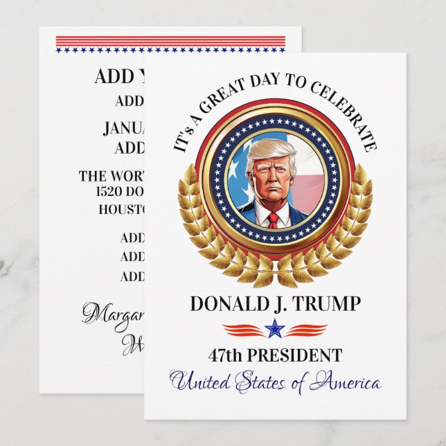 Tarjeta Festiva Celebración de la inauguración (Anverso / Reverso)