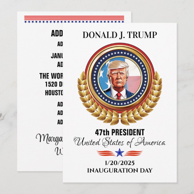 Tarjeta Festiva Celebración de la inauguración (Anverso / Reverso)