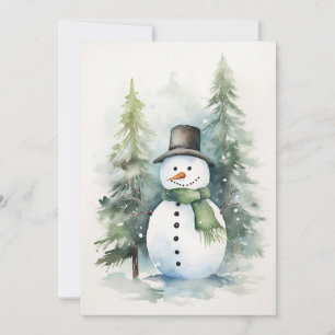 Tarjeta Festiva Celebración de navidades con Snowman
