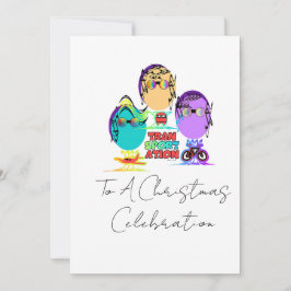 Tarjeta Festiva Celebración de Navidades de la Caricatura de Trans