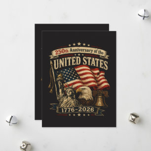 Tarjeta Festiva Celebración del 250 Aniversario de Estados Unidos
