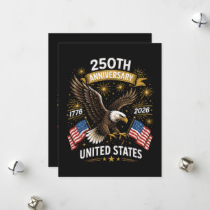 Tarjeta Festiva Celebración del Águila Calva del 250 Aniversario