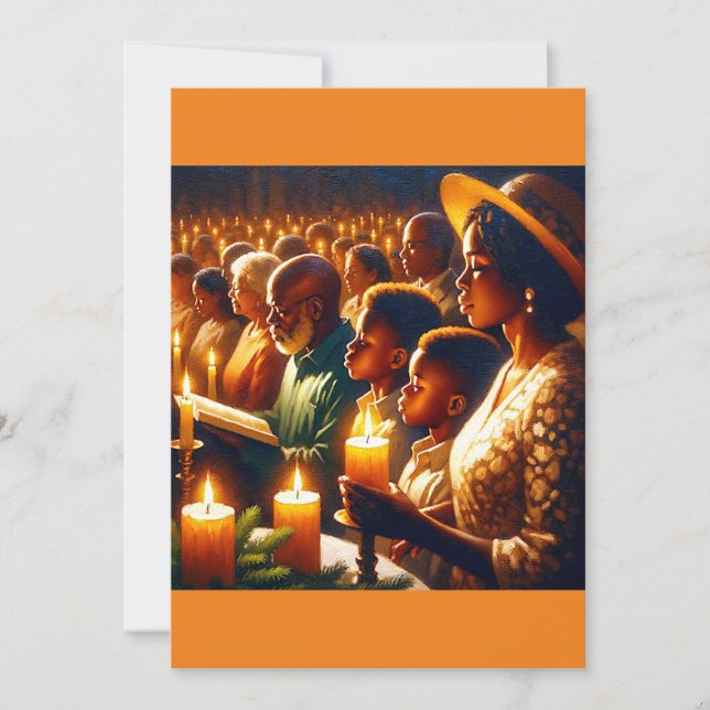 Tarjeta Festiva Celebración del coro de Navidades dorados (Anverso)