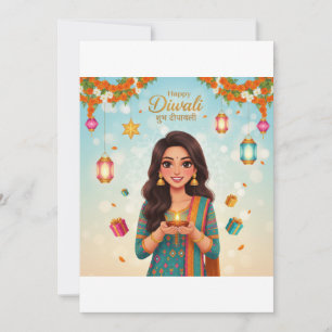 Tarjeta Festiva Celebración del festival Diwali