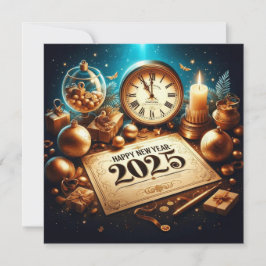 Tarjeta Festiva Celebración elegante de Nochevieja 2025