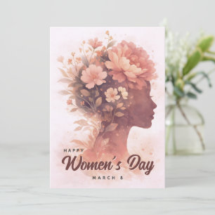 Tarjeta Festiva Celebración elegante del Día de la Mujer Floral 8
