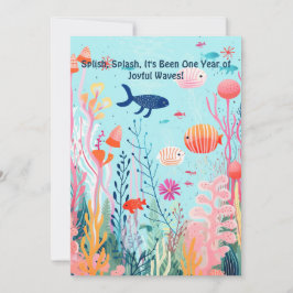 Tarjeta Festiva Celebración submarina en el primer aniversario