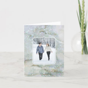 Tarjeta Festiva Celebraciones de invierno de mármol Purpurina mode
