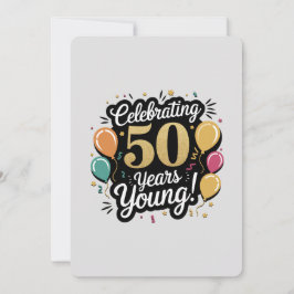 Tarjeta Festiva Celebrando a 50 años de edad una carta de oro de j