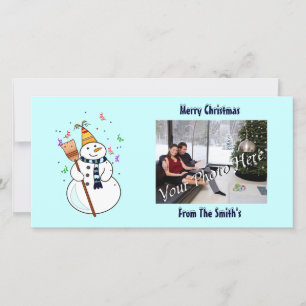 Tarjeta Festiva Celebrando a Snowman