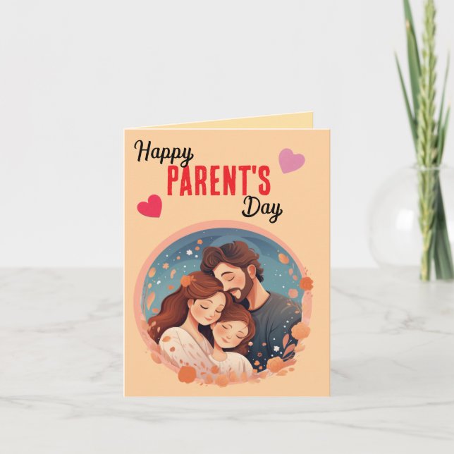 Tarjeta Festiva "Celebrando a ti, mamá y papá" (Anverso)